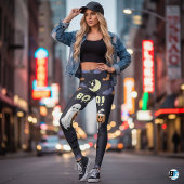 Leggings Purple & Grey "Boo !" Soirée d'Halloween