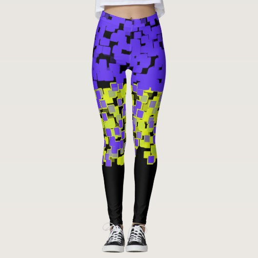 Leggings Purple + Lime Green Cuit (Devant)