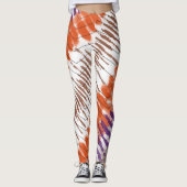 Leggings Purple Orange Tie Dye Herringbone tourbillon (Devant)