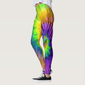 Leggings Purple Orange Vert Psychédélique Starburst Tie Dye (Gauche)