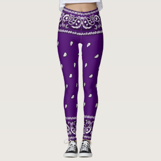 Leggings Purple Paisley Bandanna