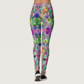 Leggings Purple Turquoise Fractage Motif Nom personnalisé (Dos)