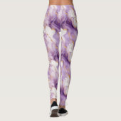 Leggings Purple White Gold Abstract (Dos)