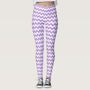 Leggings Purple Zigzag, Purple Chevron, Motif géométrique