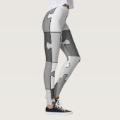 Leggings Puzzle gris denteux espiègle de tons (Droite)