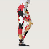 Leggings Puzzle Red Black Gold Pattern (Droite)