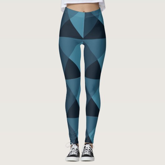 Leggings Pyramides bleu foncé (Devant)