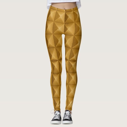 Leggings Pyramides, triangles texture dorée (Devant)