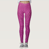 Leggings Python rose : Texture de la peau de serpent. (Devant)