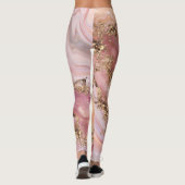 Leggings quartz rose et marbre rose pastel (Dos)
