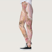 Leggings quartz rose et marbre rose pastel (Gauche)