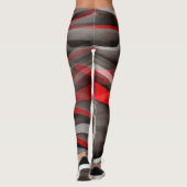 Leggings Quatre-vingts Courbes rouge blanc et gris (Dos)