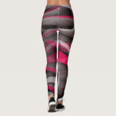 Leggings Quatre-vingts Rose rose et gris Motif funky (Dos)