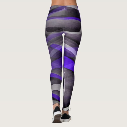 Leggings Quatre-vingts Vibes Violet Bleu et Gris Motif funk (Dos)