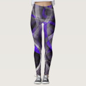 Leggings Quatre-vingts Vibes Violet Bleu et Gris Motif funk (Devant)