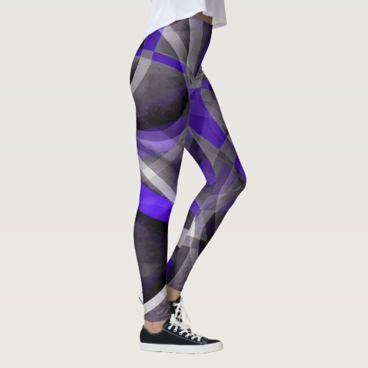 Leggings Quatre-vingts Vibes Violet Bleu et Gris Motif funk (Droite)