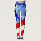 Leggings Quatrième patriotique de jour de vétérans de (Devant)