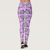 Leggings Queen Hearts Argent Couronne Tiara rose lilas legg (Dos)