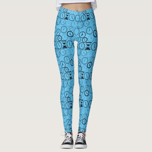 Leggings Quelle heure est-il.wx4 L Bleu BG (Devant)
