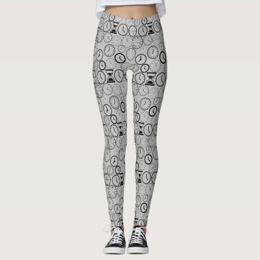 Leggings Quelle heure est-il? wx4 L Gray BG (Devant)