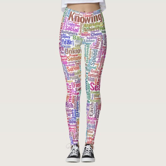 Leggings Question Apprendre Nuage MotssTexte Motif Message (Devant)