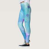 Leggings Queue de sirène à l'aquarelle Fantaisie Océan Ench (Gauche)