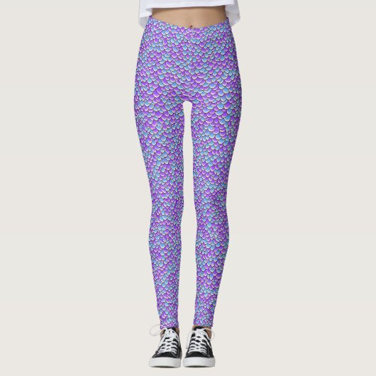 Leggings Queue de sirène tendance motif écailles de poisson (Devant)