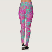 Leggings Queue de sirène Turquoise Rose Motif Écailles de P (Dos)