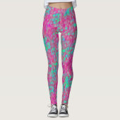 Leggings Queue de sirène Turquoise Rose Motif Écailles de P (Devant)