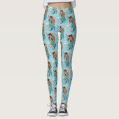 Leggings Queue Turquoise de sirène d'Imaginaire (Devant)