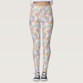 Leggings Quilted Patchwork Triangles Peach Lavender sage (Devant)