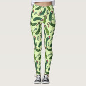 Leggings Quirky Festive Pickles de Noël Motif (Devant)