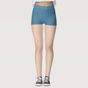 Leggings Raccourcis bleu Denim
