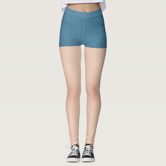 Leggings Raccourcis bleu Denim (Devant)