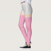 Leggings Raccourcis de denim blanc avec des poissons roses  (Gauche)