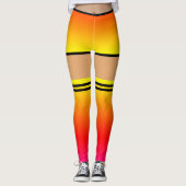 Leggings Raccourcis Orange Jaune Au-Dessus Des Chaussettes  (Devant)