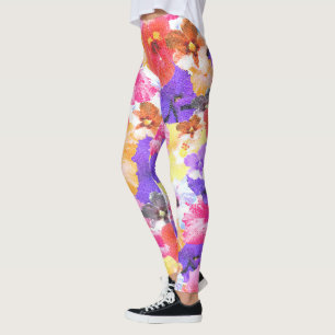 Leggings "Radiance en fleur : Hibiscus en verre tendu