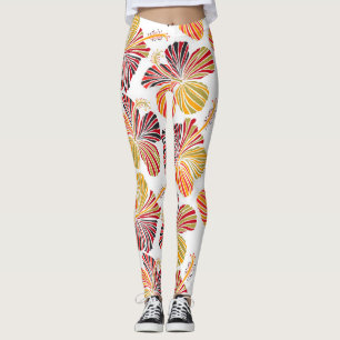 Leggings Radiance hawaïenne : Élégance Plante tropicale.
