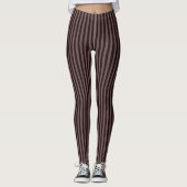 Leggings Raffiné Brown Monochrome Verticale Bandes Minces (Devant)