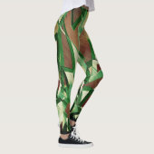 Leggings Raies vertes sur image brune et percée (Droite)