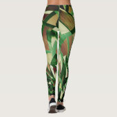 Leggings Raies vertes sur image brune et percée (Dos)