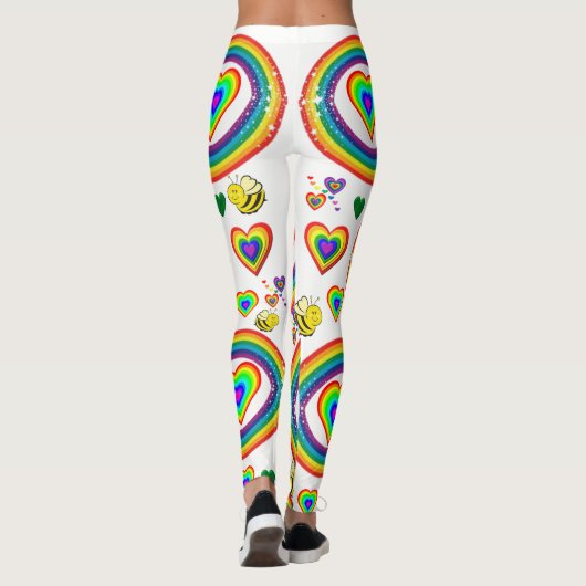 Leggings Rainbow Bumblebee Hearts (Dos)