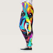 Leggings Rainbow Dog Portrait Art (Gauche)