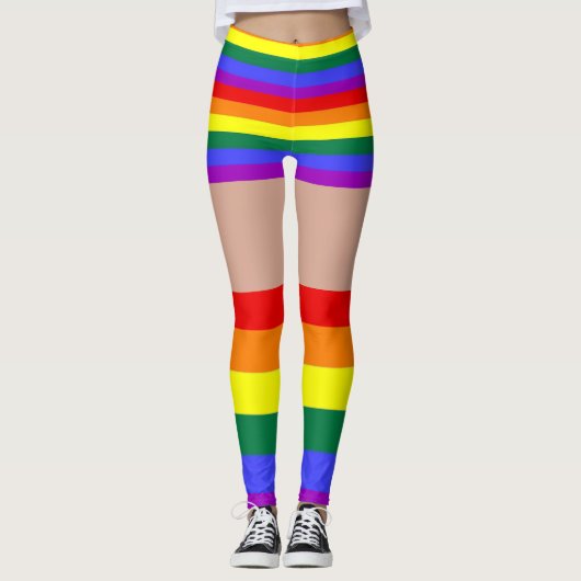 Leggings Rainbow Fide longues chaussettes Shorts Nouveauté (Devant)