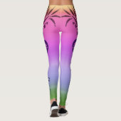 Leggings Rainbow Floral Design Encre (Dos)