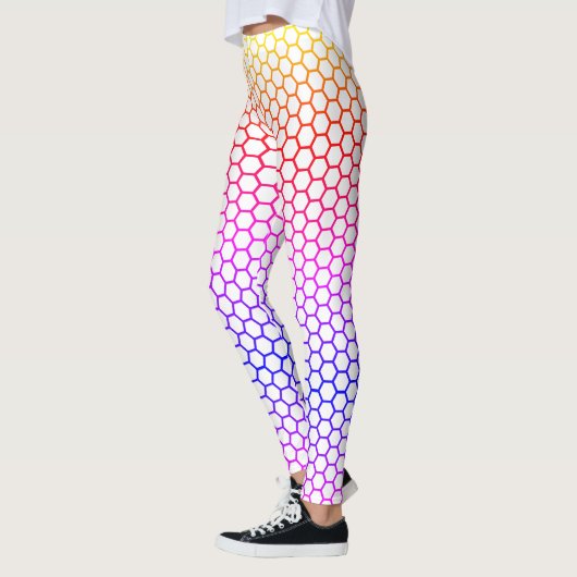 Leggings Rainbow Honeycomb Grid Motif (Gauche)