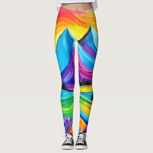 Leggings Rainbow Mountain Majesty Art (Devant)