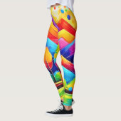 Leggings Rainbow Mountains Paysage Abstrait (Gauche)