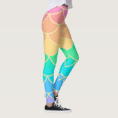 Leggings Rainbow Pastel Mermaid Scales Seamless Pattern (Droite)