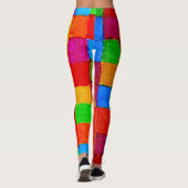 Leggings Rainbow Patchwork Quilt art moderne abstrait (Dos)